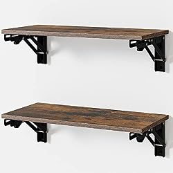 rustic floating shelves