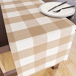 gingham print table runner 