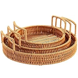 round woven tray with handles