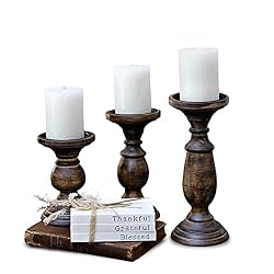 brown pillar candle holders