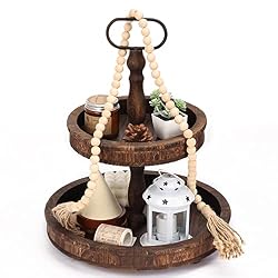 brown tiered tray