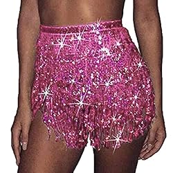 pink sequins skirt