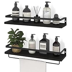 black floating shelf