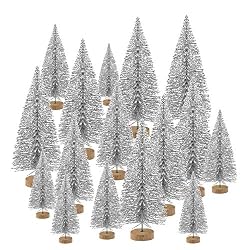 silver christmas trees