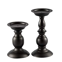 black pillar candle holders