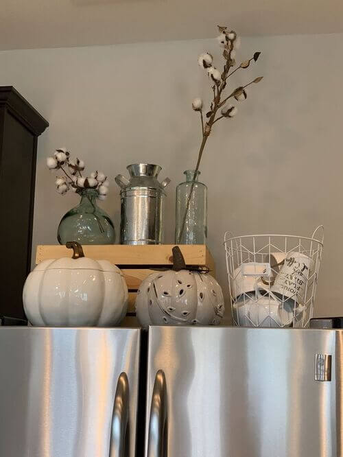 how to decorate on top of the fridge