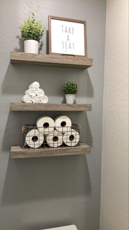 bathroom decor above the toilet