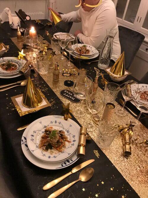 festive new years table decor