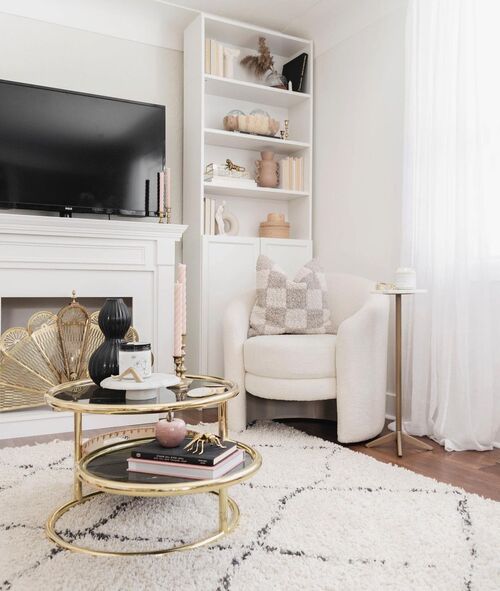 coffee table decor with gold accents