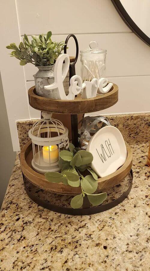 bathroom tiered tray
