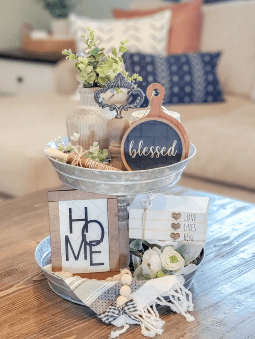 tiered tray for coffee table