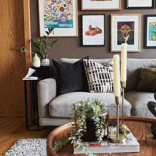 coffee table decor with candlestick