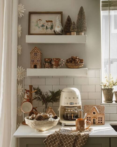 white kitchen shelves decor