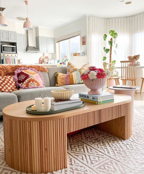 colorful coffee table decor