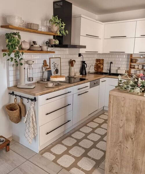 boho kitchen shelves