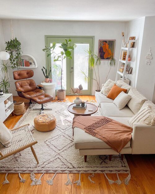 coffee table decor with brown tones