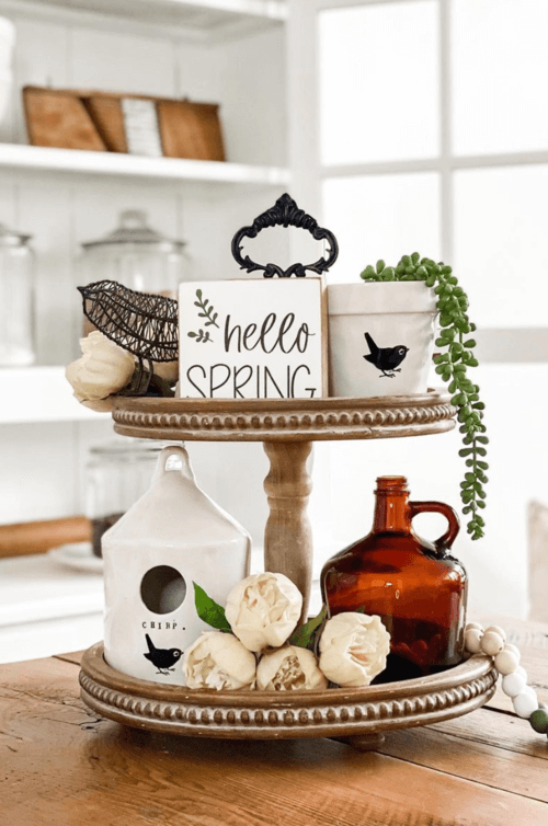 how to decorate a tiered tray