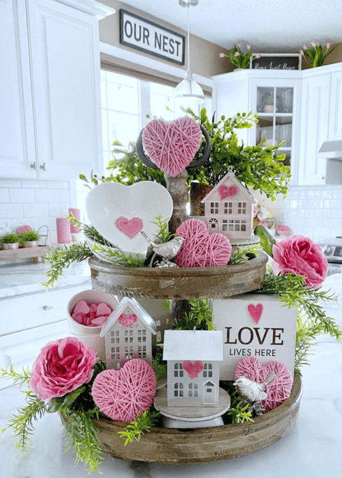 valentines tiered tray decor