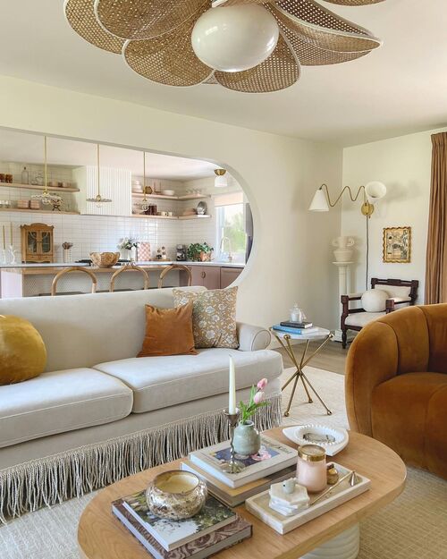 neutral coffee table design
