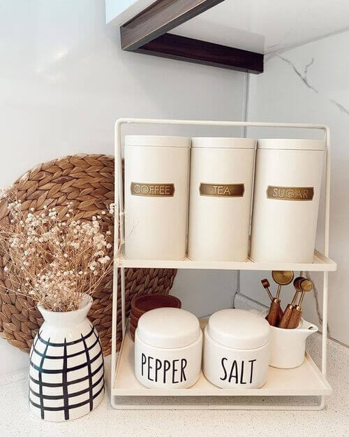 kitchen counter shelves