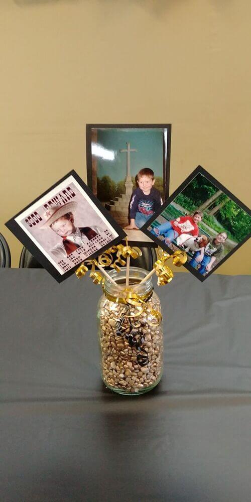 graduation centerpiece with picture