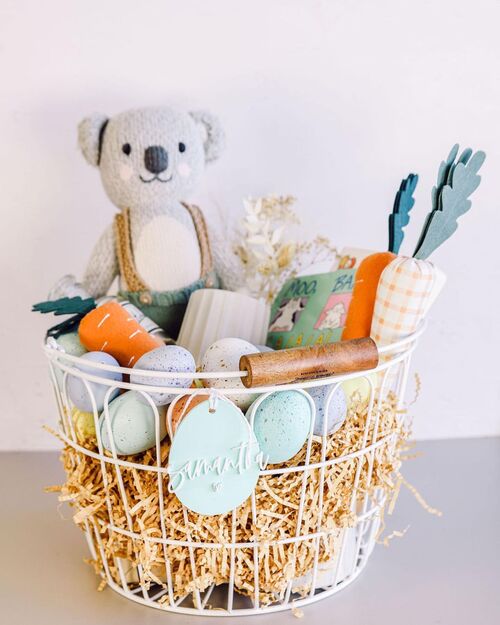 Easter basket with easter eggs