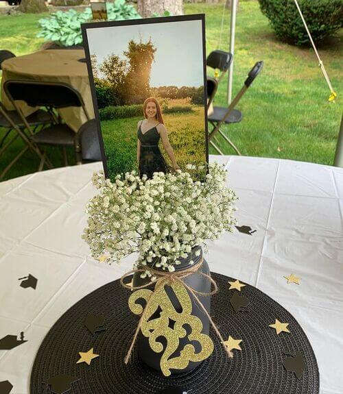 cute mason jar graduation centerpiece