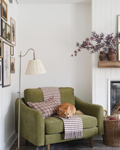 Sofa with a floor lamp
