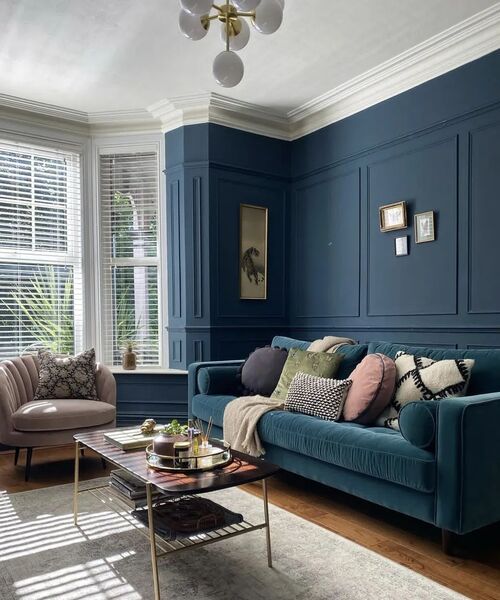 blue living room