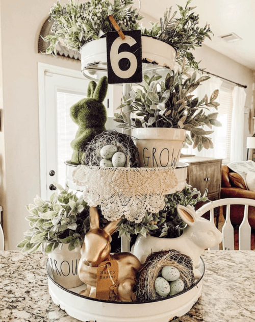 tiered tray for easter