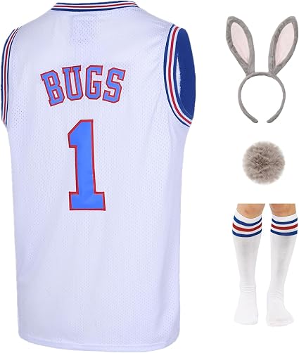 Mens #1 Bugs #10 Lola Jerseys Couples Halloween Costume Sets Space Basketball Jersey for Women