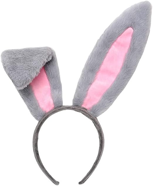 CNALLAR Bunny Ears Headband Furry Rabbit Ear Bunny Costumes Accessories for Easter Halloween Decorations Outdoor