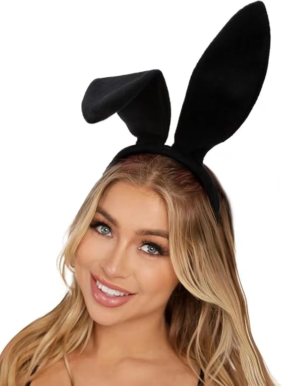 Velvet Black Pink Bunny Ears Headband for Party Favors Halloween Cute White Rabbit Ear Hair Bands Holiday Birthday Decoration
