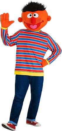 Get Ready to Laugh with The Men's Sesame Street Ernie Mascot Costume, Halloween Outfit for Adults