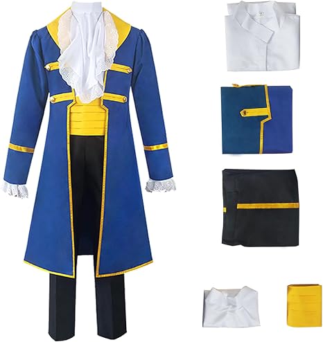LILLIWEEN Beauty Belle Costume Dress Beast Costume Dan Stevens Halloween Maid Dress Fancy Party Dress Up L
