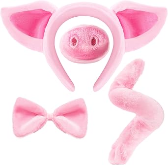 Spooktacular Creations Pink Pig Costume Accessories Set Dalmatian Costume Accessories, Animal Costume Accessories Set