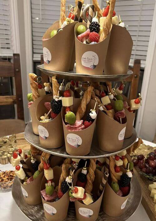 mini appetizers in cups