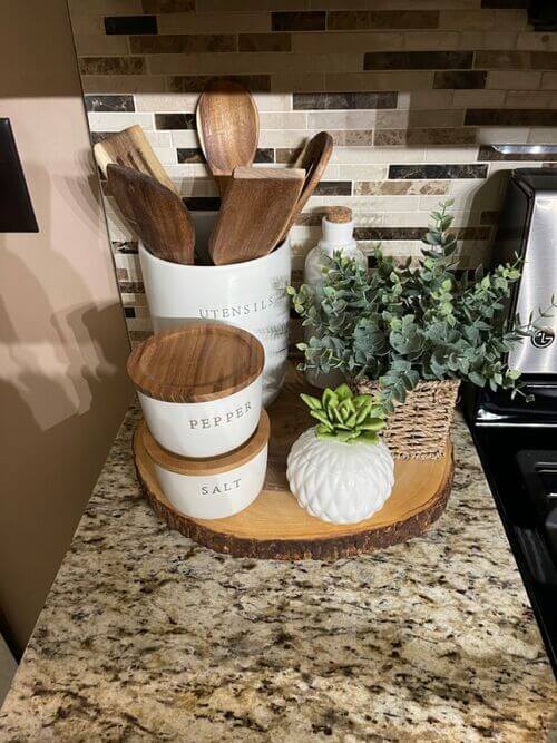 wooden riser for kitchen counter