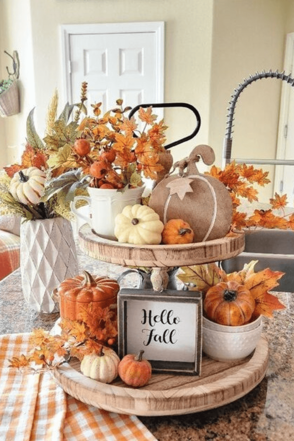 Fall tiered tray decor ideas
