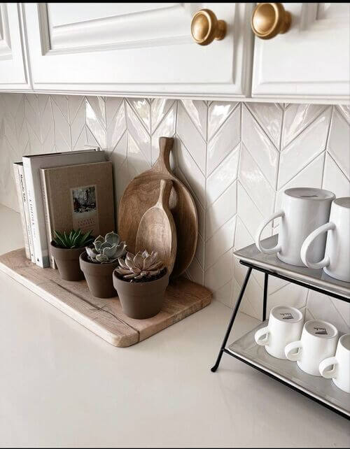 modern farmhouse kitchen counter decor