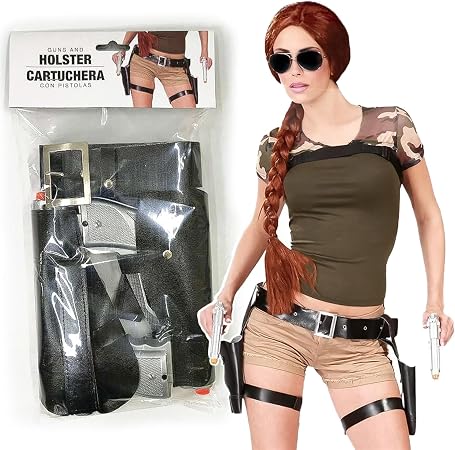 Thigh Holster for Women, SEPTCITY Adjustable Leg Holsters for Pistols Toy Gun Holster for Women, Cool Cowboy Toys Party Accessory Halloween Cosplay Police Costume for Women