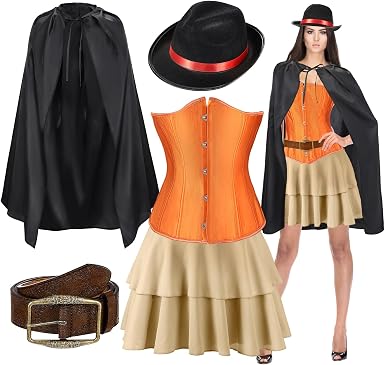 5pcs women Puss Costume Cloak Hat Cat in Boots Cosplay Accessories Set Cape Belt Set Puss Cloak Halloween Costume
