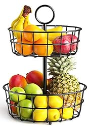 two tier metal basket