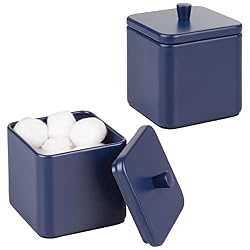 blue bathroom canisters