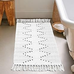 boho stripe bath rug