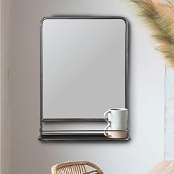 unique bathroom mirror with shelf