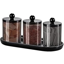 black bathroom canisters