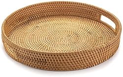 rattan serving tray