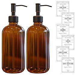 brown soap dispensers with tray