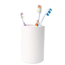 white modern toothbrush holder
